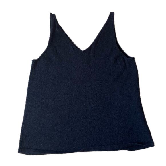 Monstera leaf V neck knit sweater tank top Nic+Zoe boho chic bohemian hippie - Picture 3 of 4